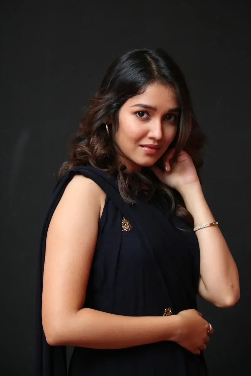 Actress Anikha Surendran in Black Dress at Butta Bomma Movie Trailer Launch